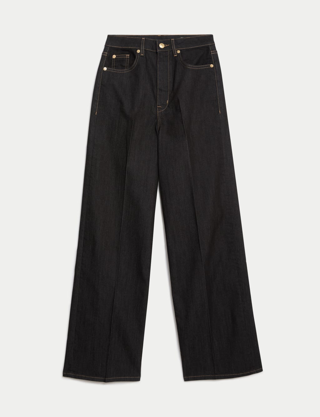 M&S High Waisted Smart Wide Leg Jeans Black