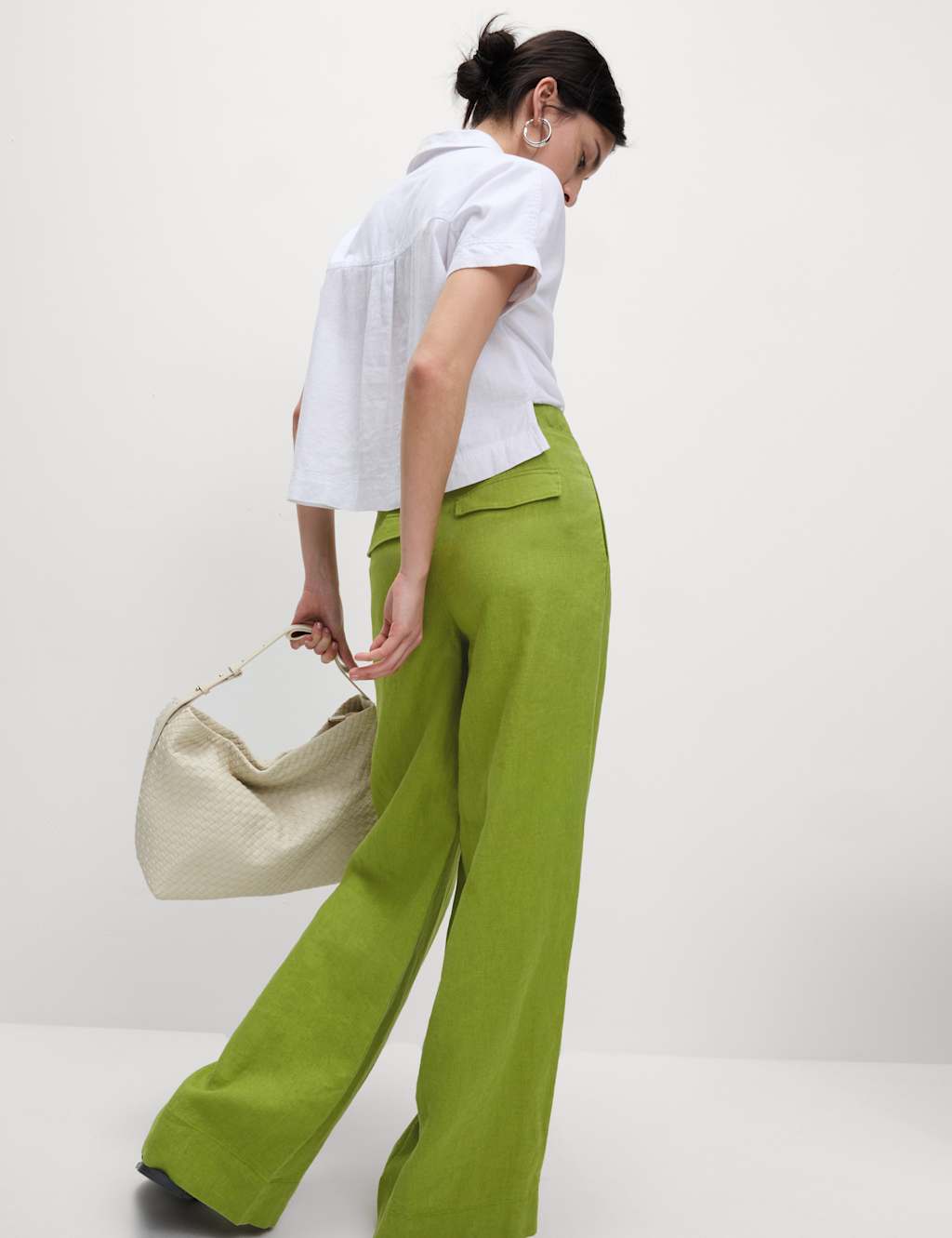 Pure Linen Wide Leg Trousers