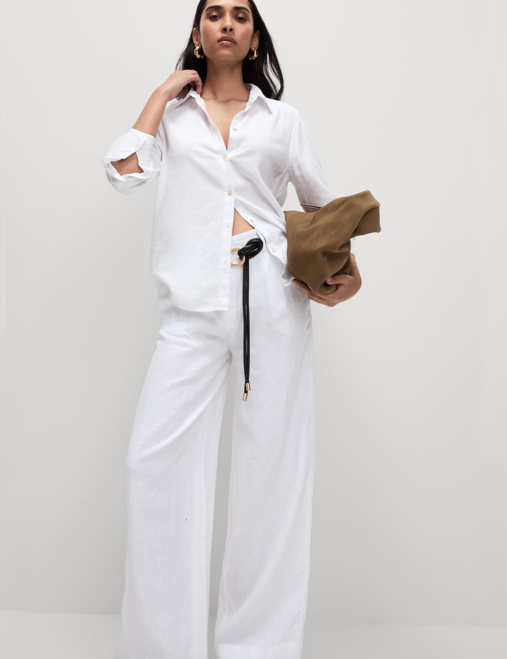 Pure Linen Wide Leg Trousers