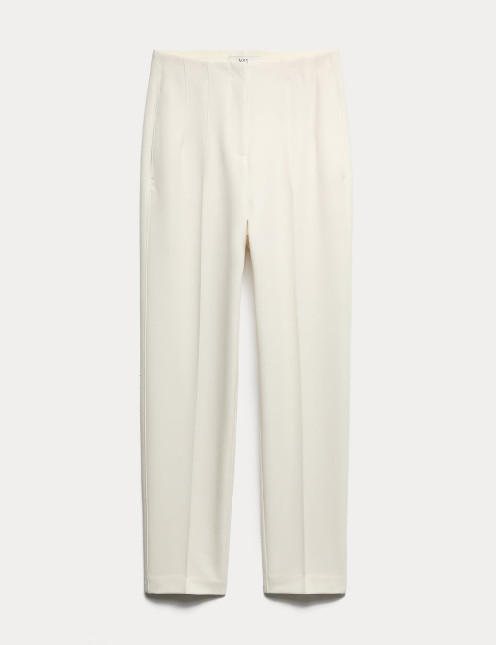 M&S Tapered Ankle Grazer Trousers Ivory