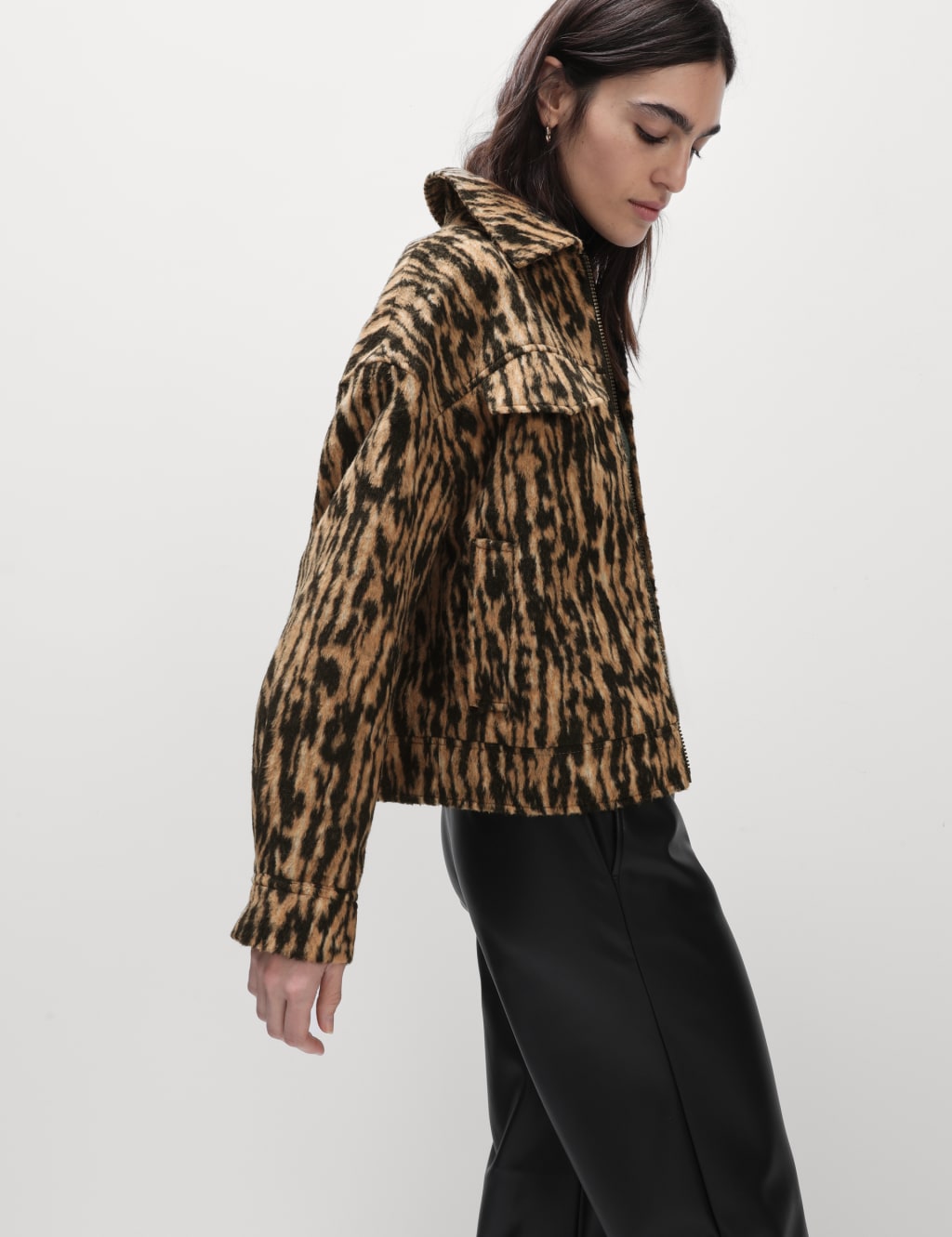 M&s leopard coat cheap