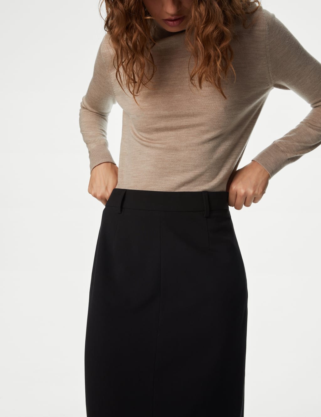 Black work skirt m&s top