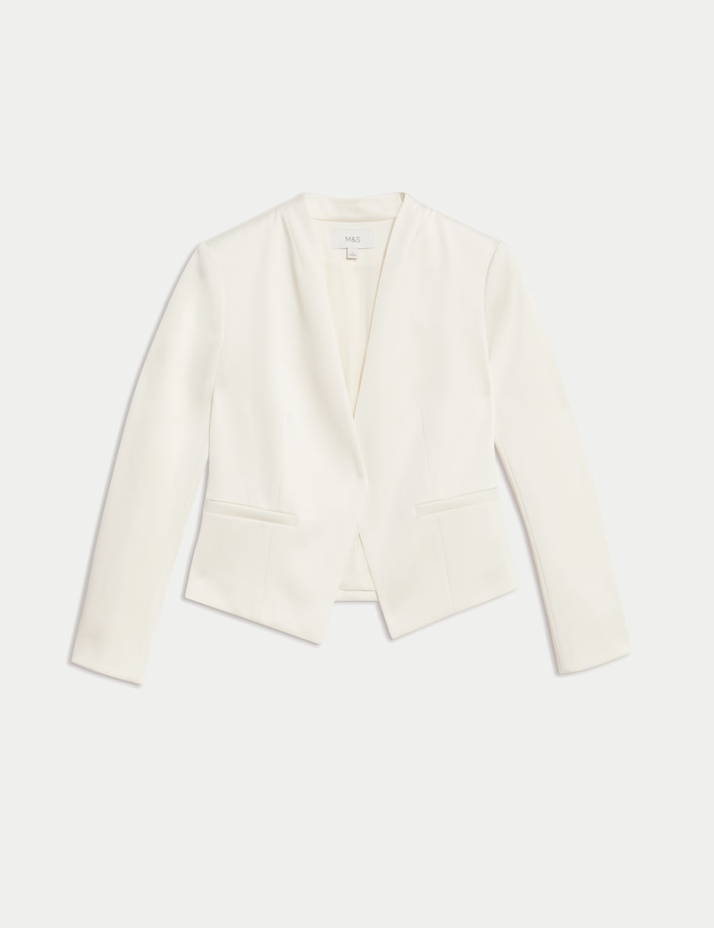 Satin Collarless Blazer