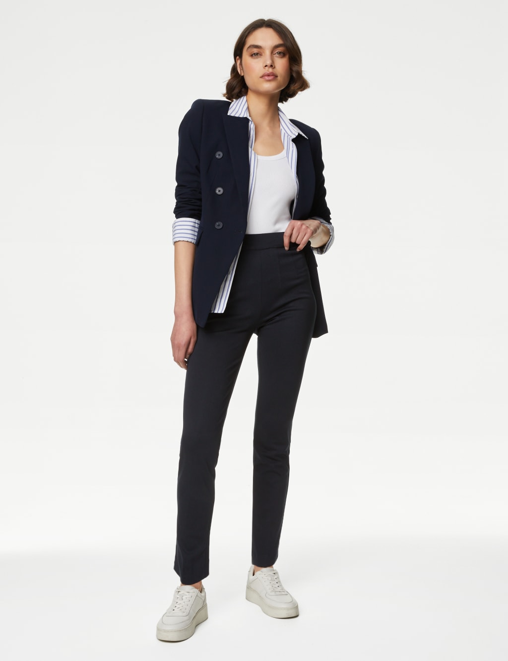 Navy trousers womens uk top