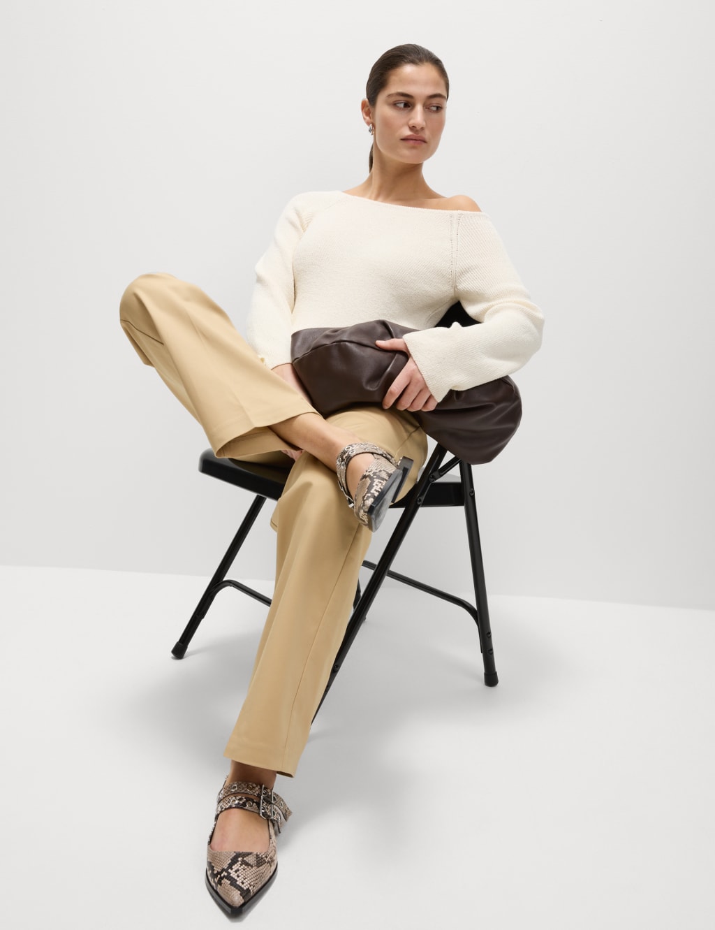 Cotton Rich Straight Leg Trousers