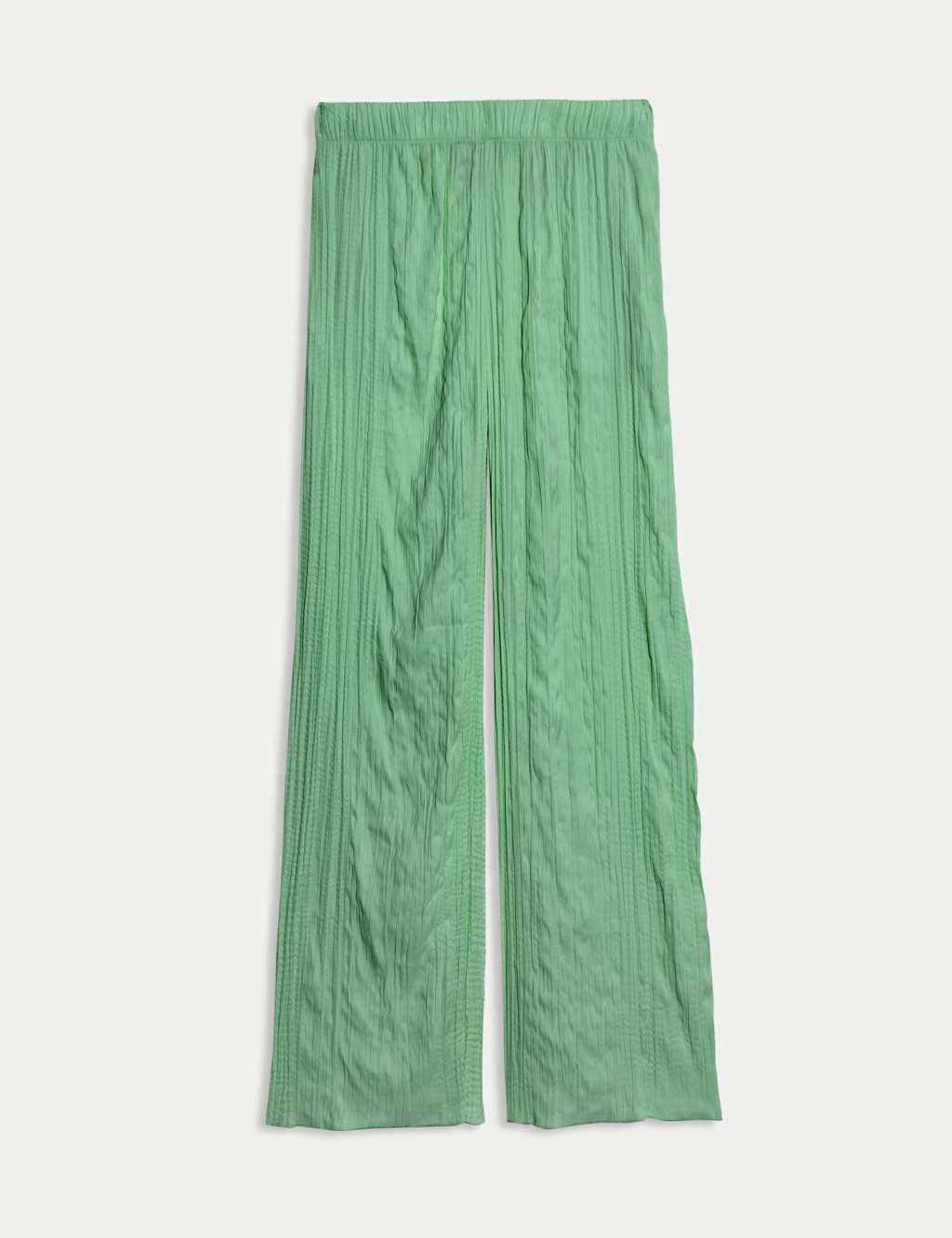 Plisse Wide Leg Trousers