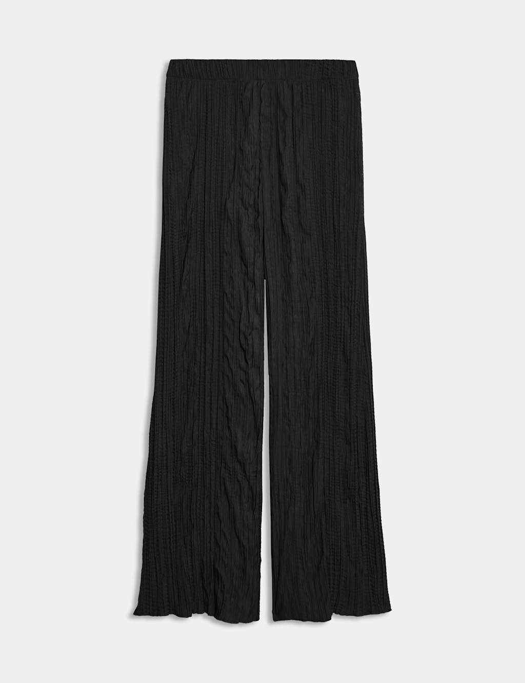 Plisse Wide Leg Trousers