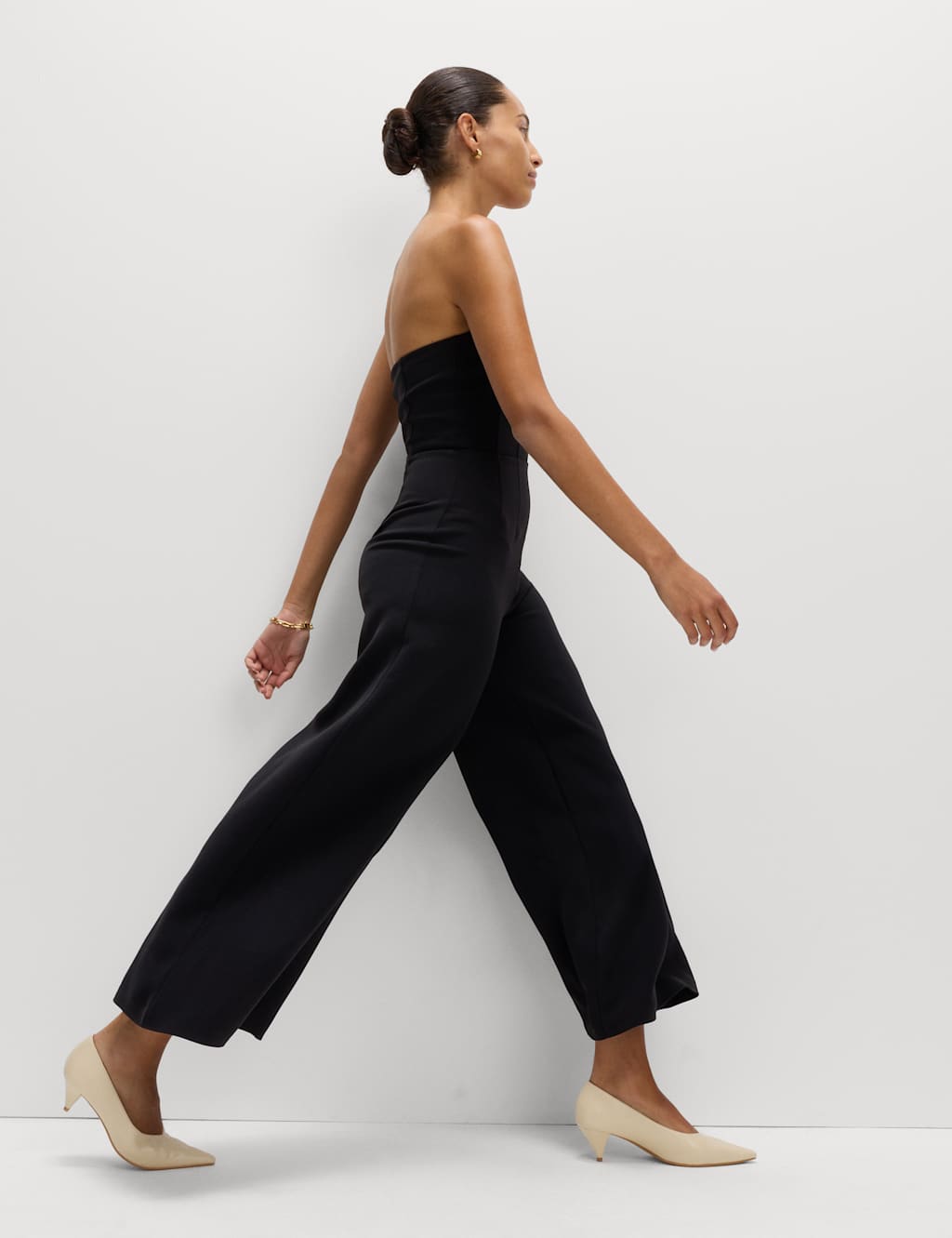 M&S Bandeau Ankle Grazer Tailored Jumpsuit Black