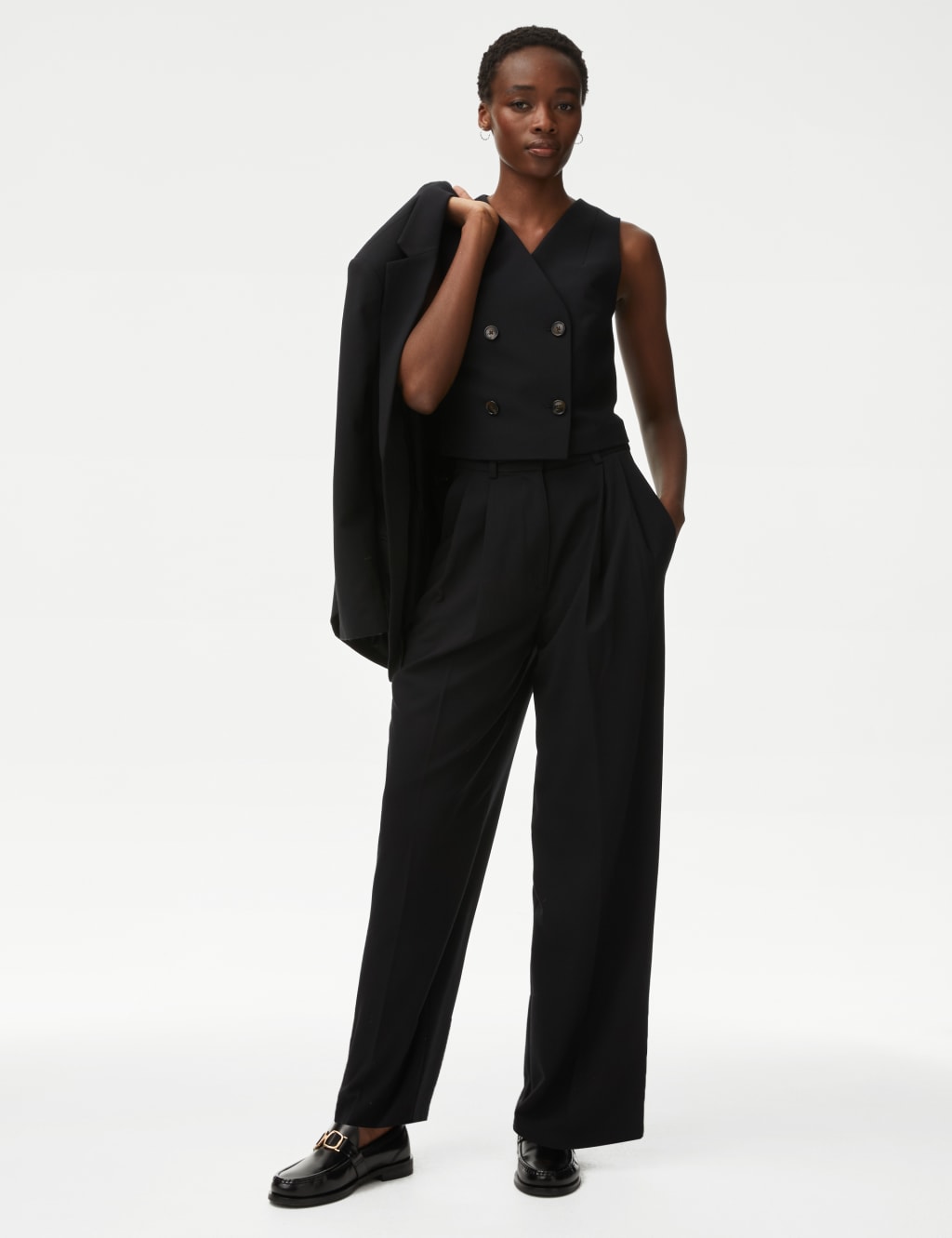 Color plus pleated trousers online
