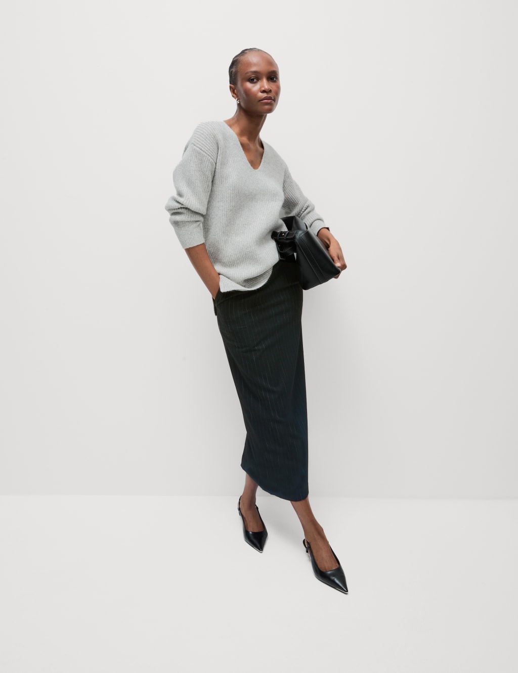 Grey skirt marks and spencer shop