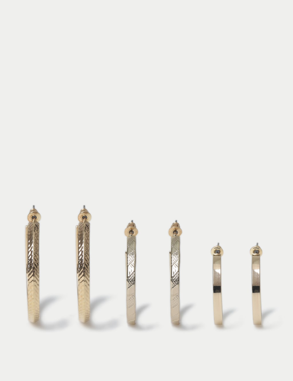 3 Pack Gold Tone Hoop