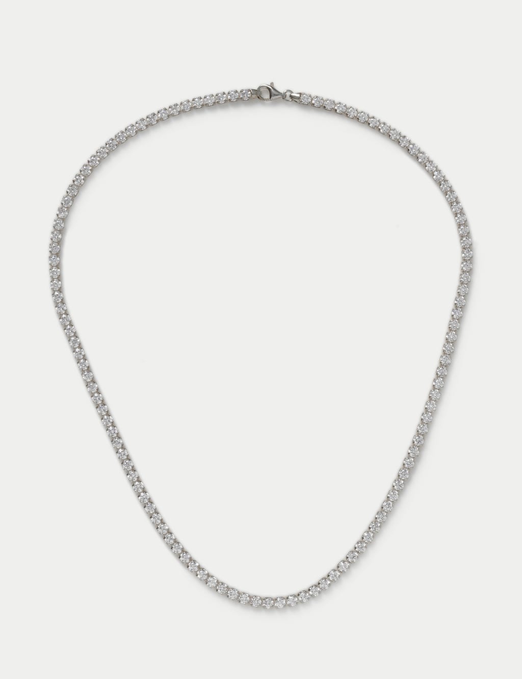 925 Sterling Silver Cubic Zirconia Tennis Necklace