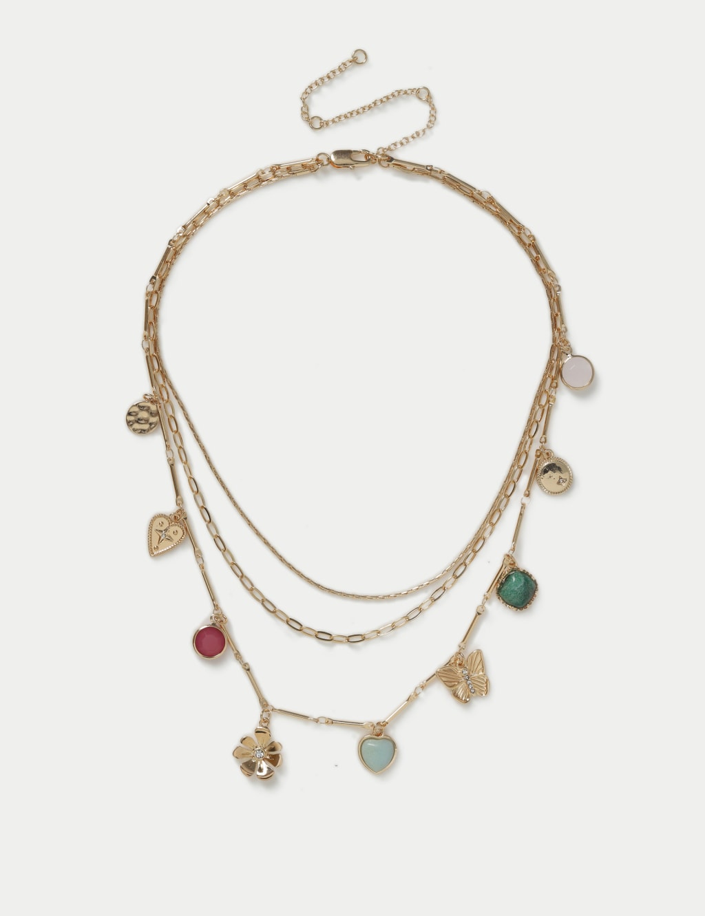Multi Real Stone Layering Necklace