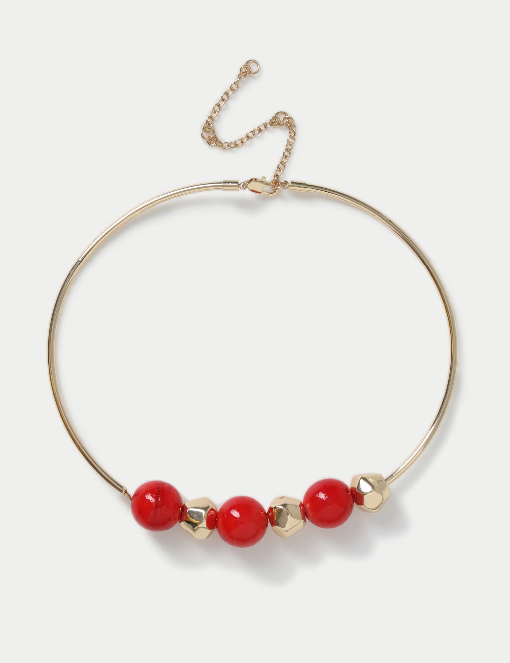 Clean Metal Red Bead Torc