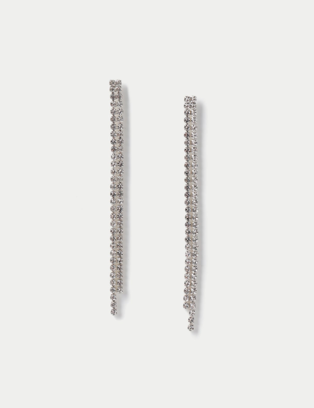 Silver Tone Cup Chain Duster Earrings