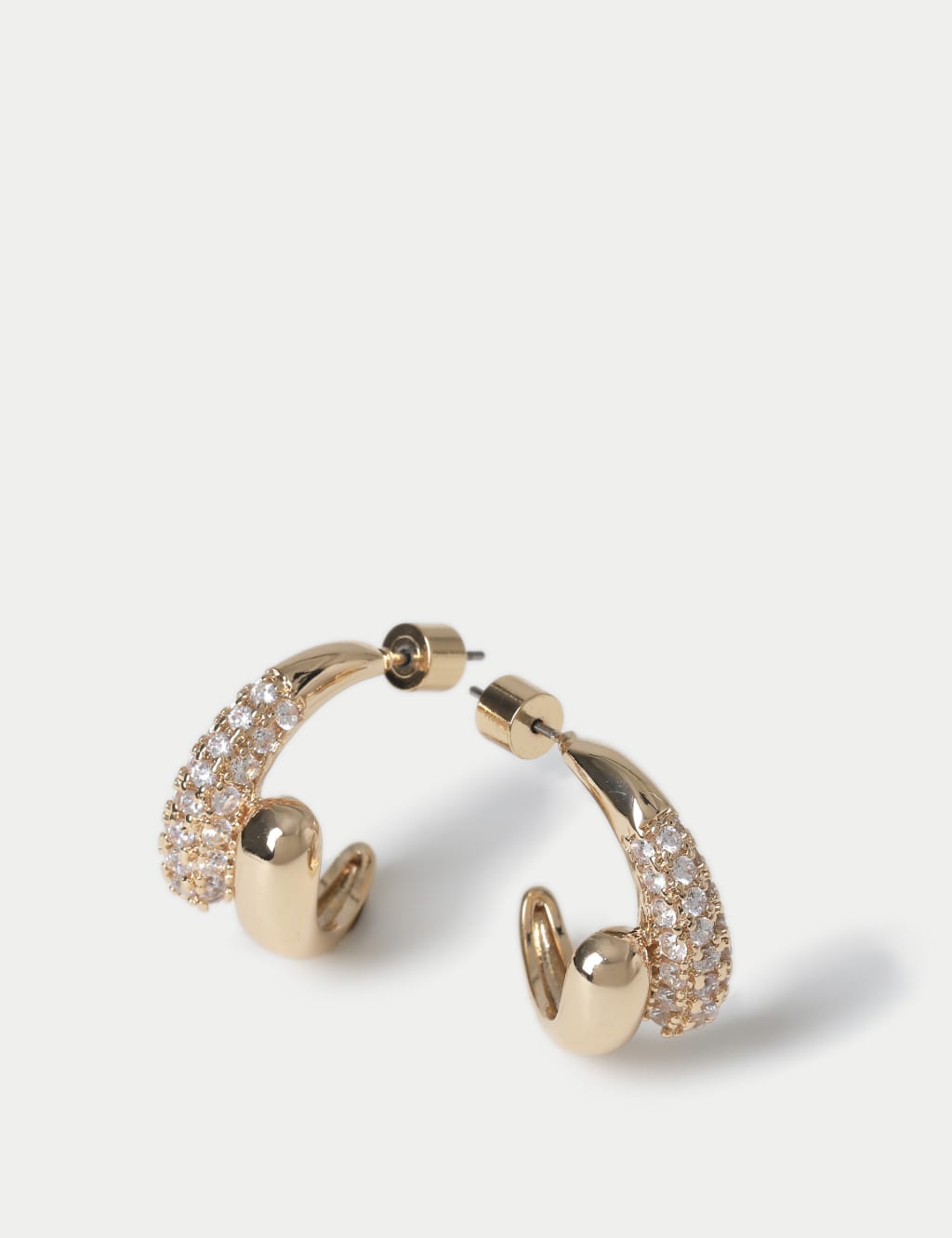 Cubic Zirconia Pave Hoop Earring