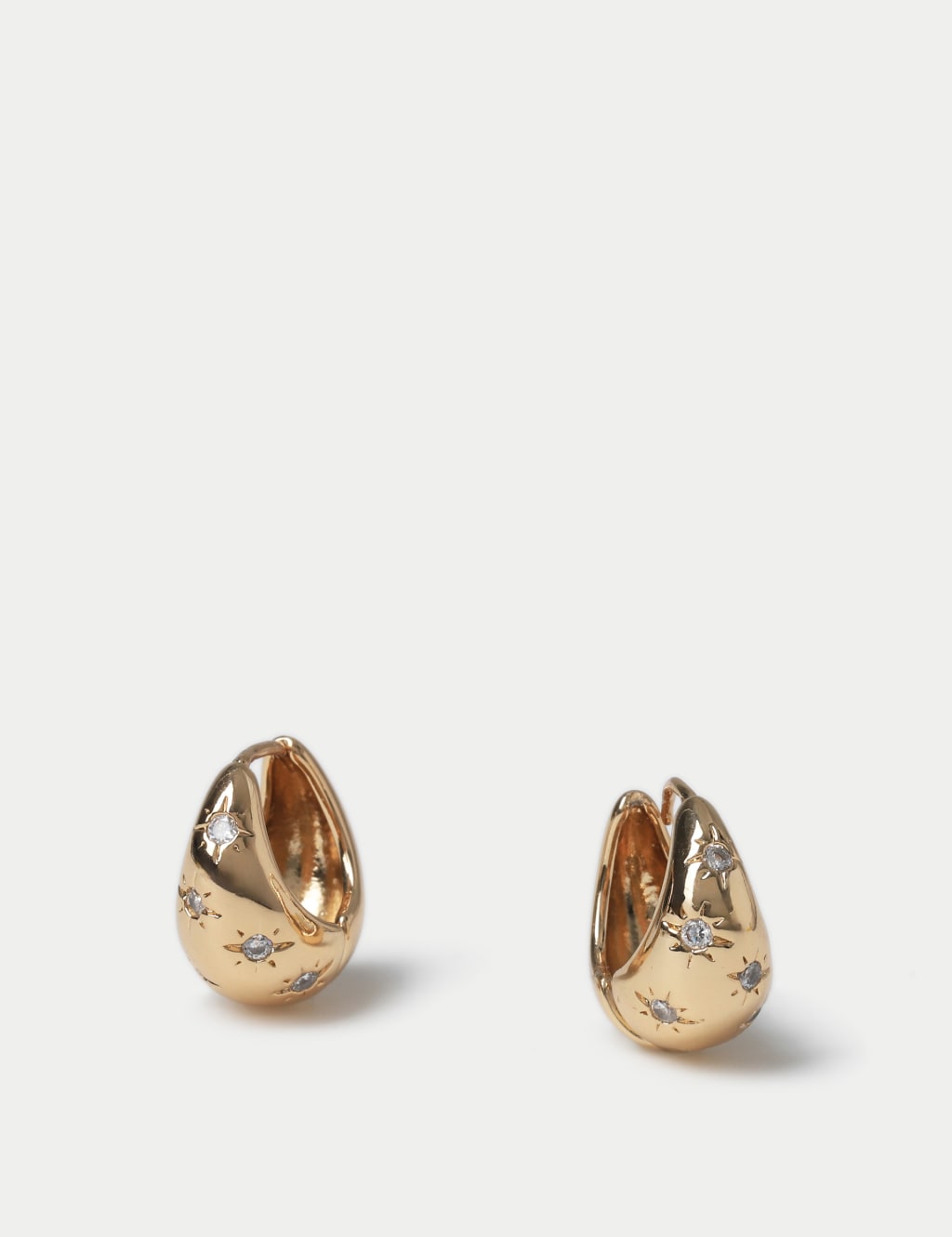 Gold Tone Chubby Hoop Earring