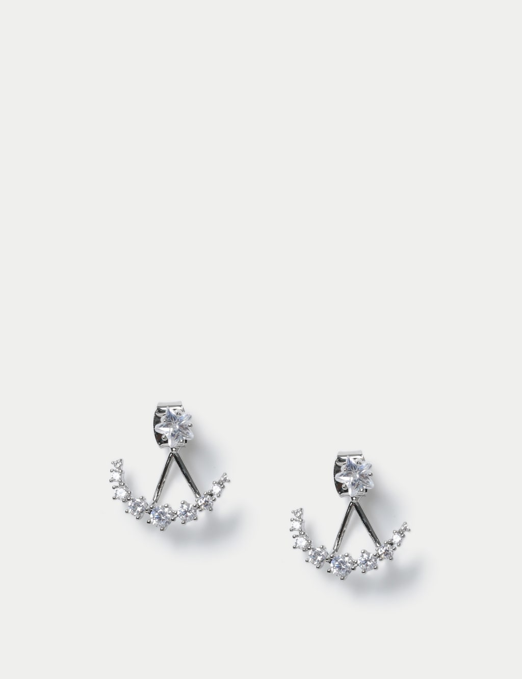 Platinum Plated Cubic Zirconia Stud Earring