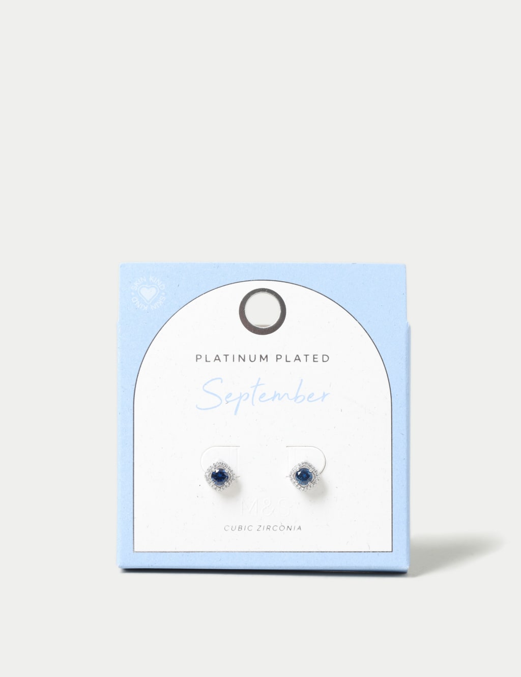 Platinum Plated September Stud Earrings