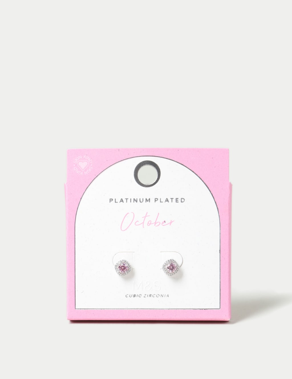 Platinum Plated October Stud Earrings