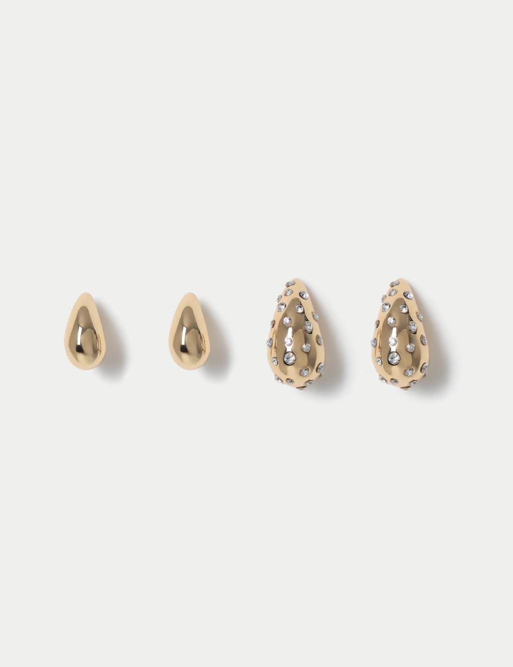 2 Pack Gold Tone Tear Drop Earring
