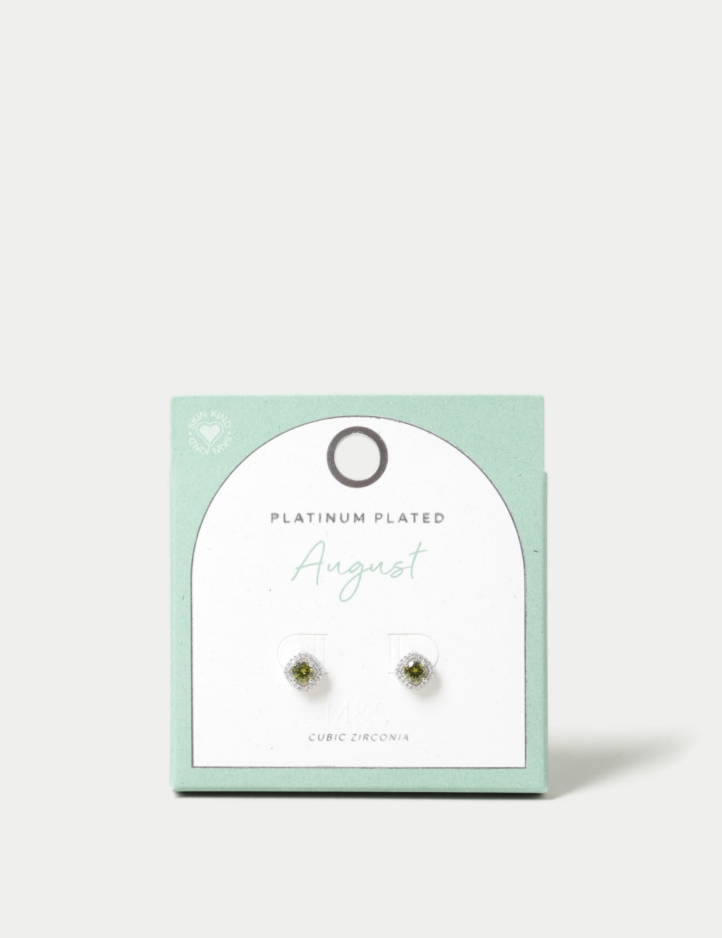 Platinum Plated August Stud Earrings