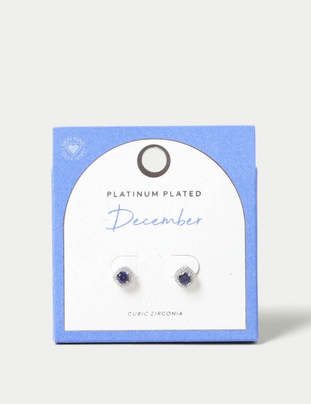 Platinum Plated December Stud Earrings
