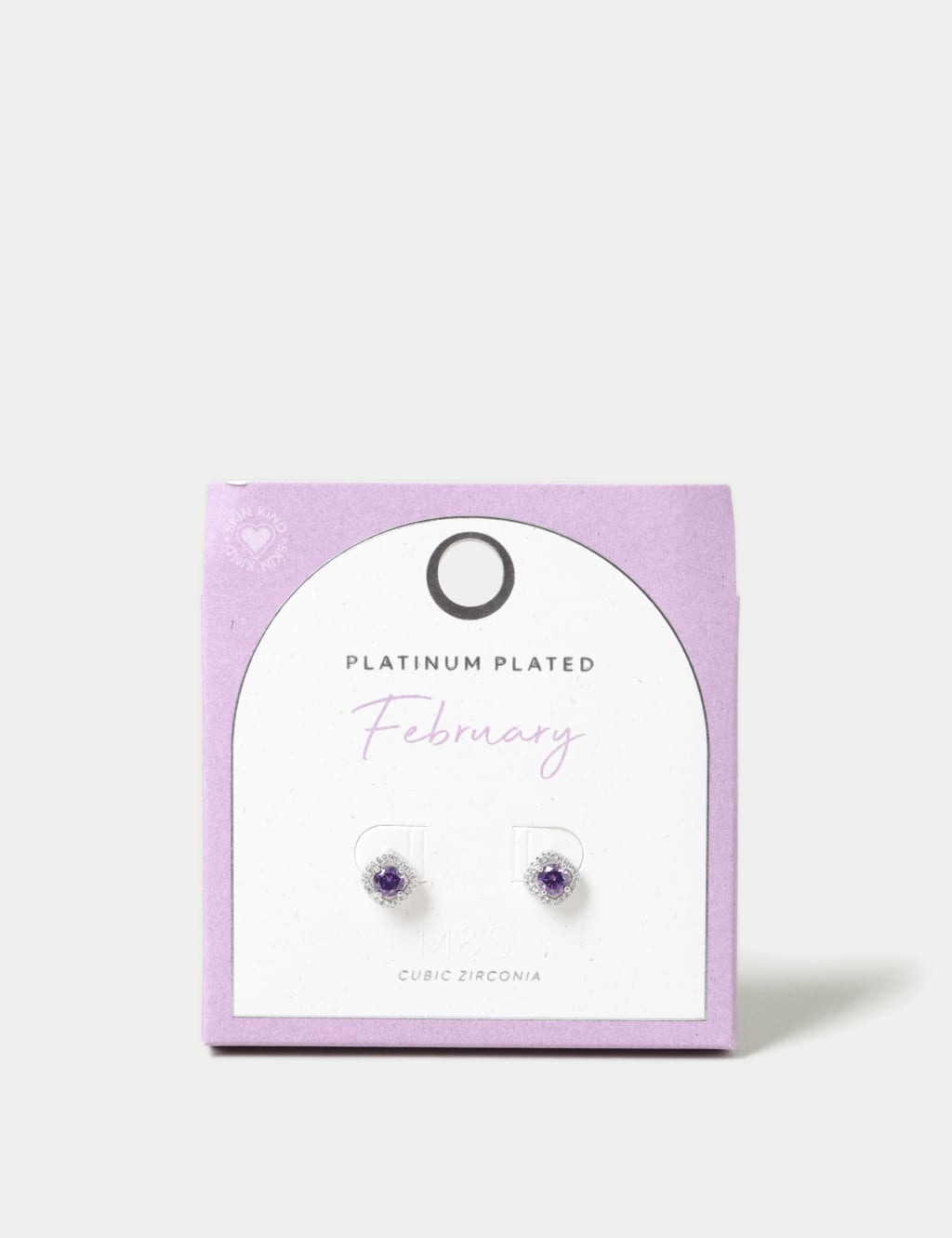 Platinum Plated February Stud Earrings