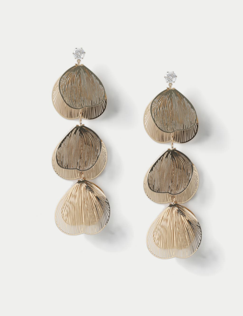 Petal Form Drop Earrings