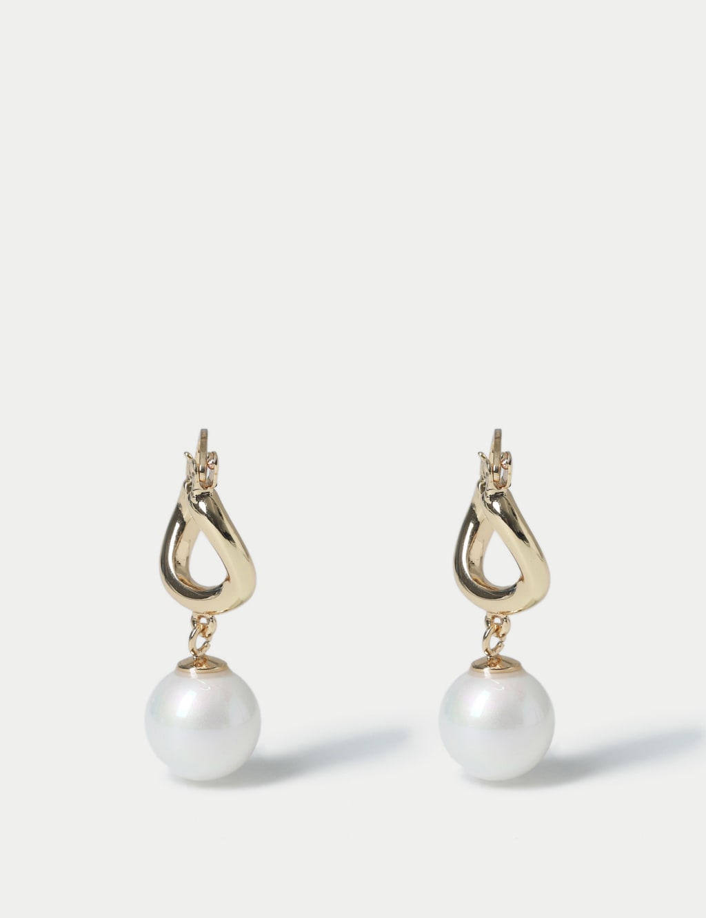 Fresh Water Pearl Drop Hoop Earrings