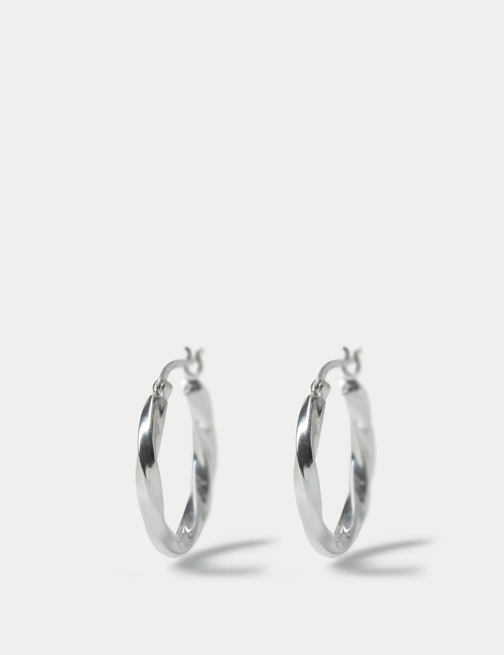 Autograph 925 Sterling Silver Twist Hoop Earring Silver