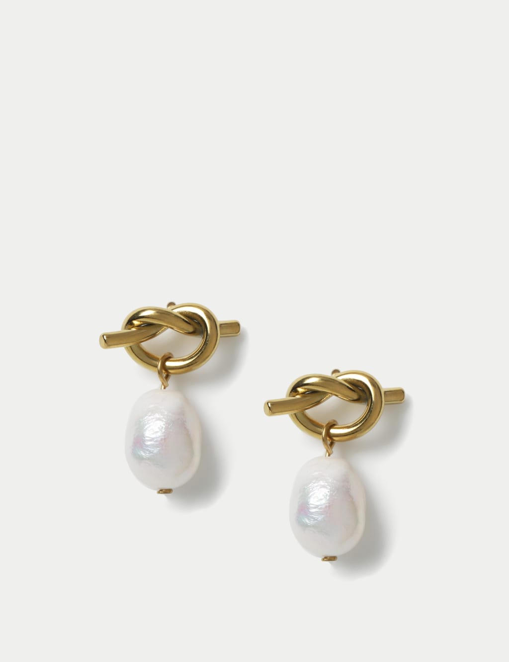 Fresh Water Pearl Knot Drop Earrings