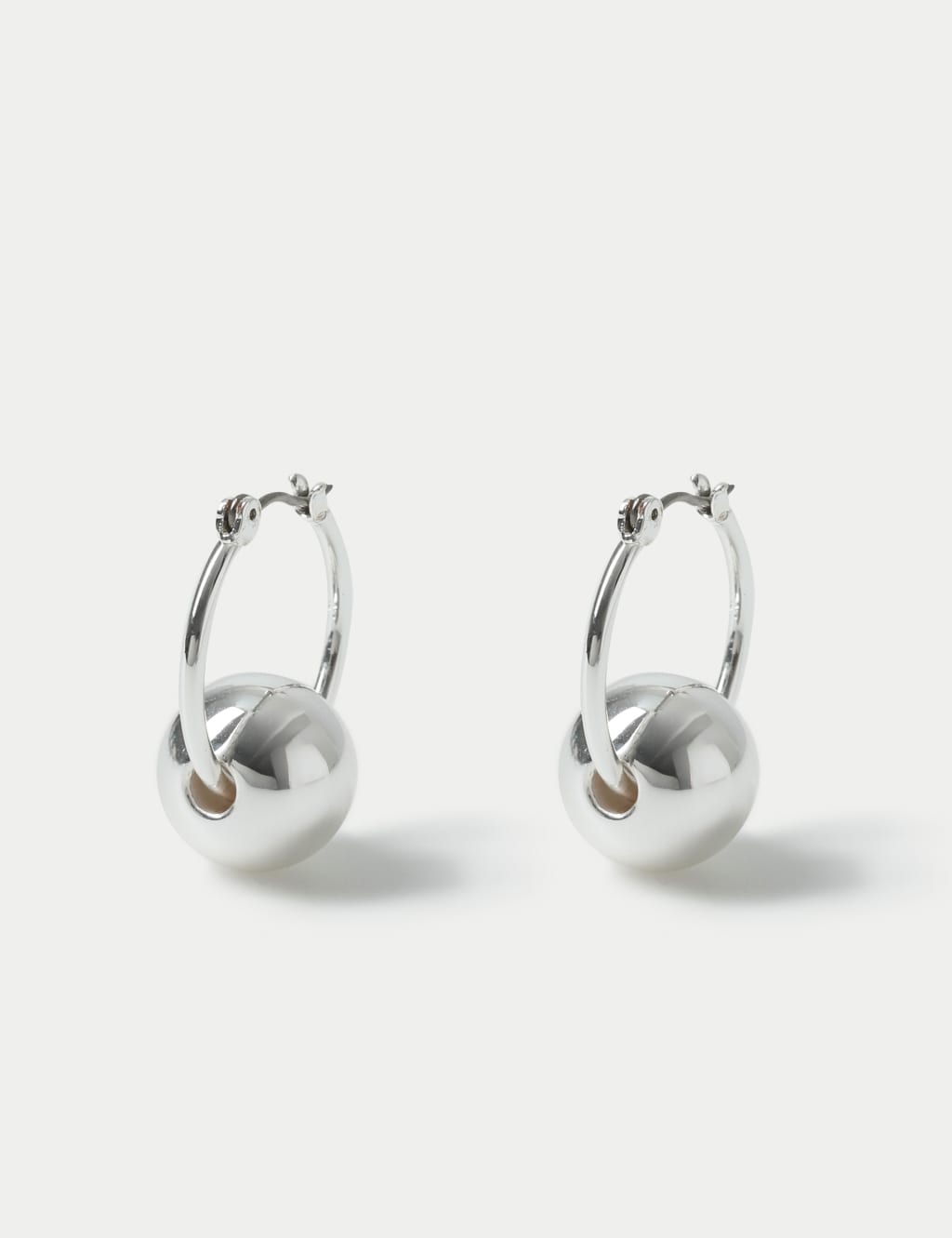 Ball on Circle Drop Earrings