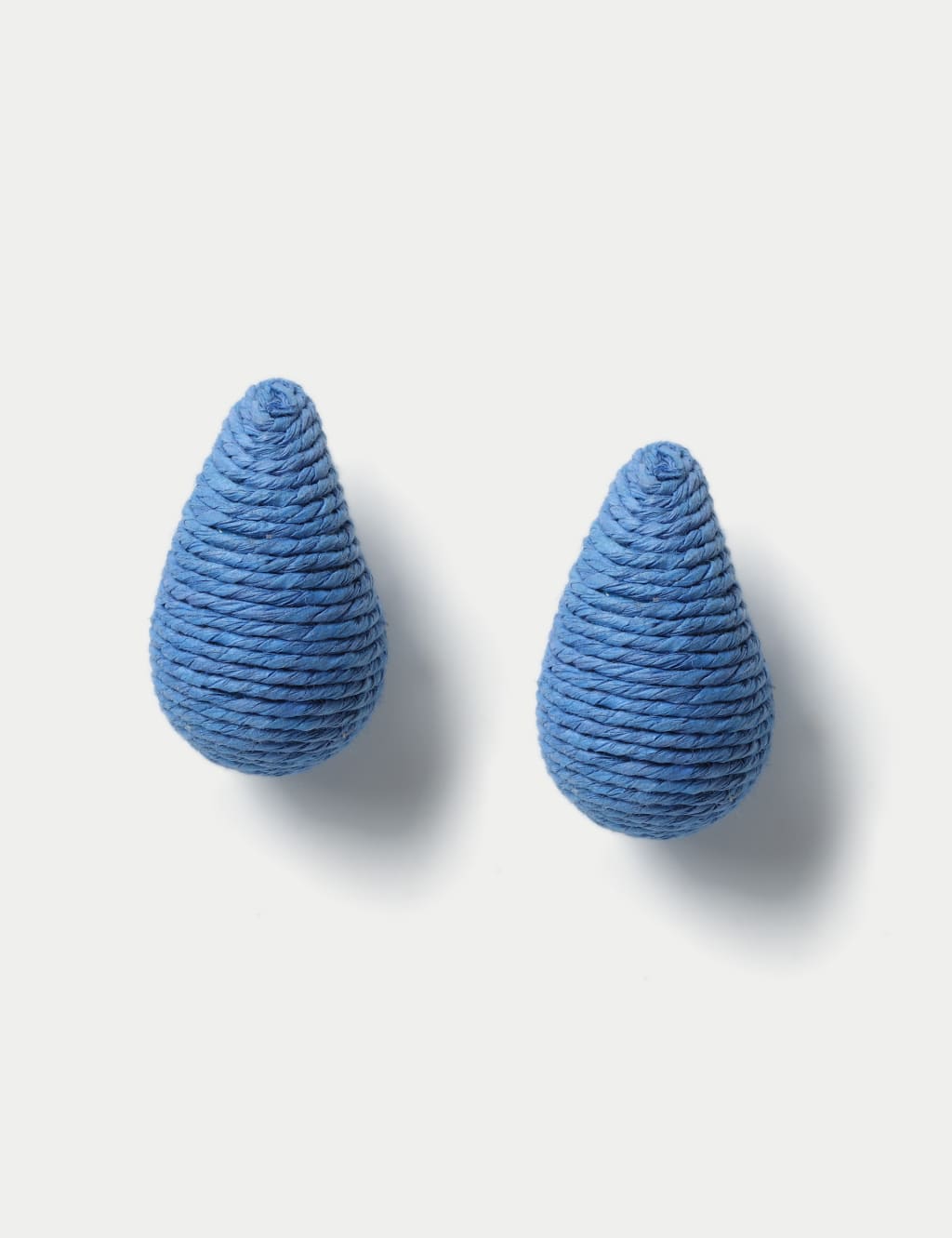 Cobalt Blue Raffia Tear Drop Earrings