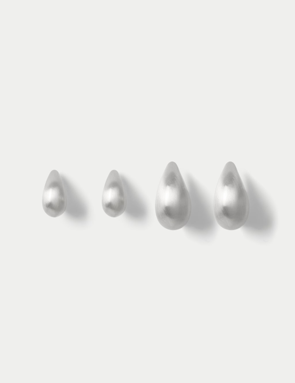 M&S Collection Women's 2 Pack Brushed Tear Drop Earrings - Silver, Silver