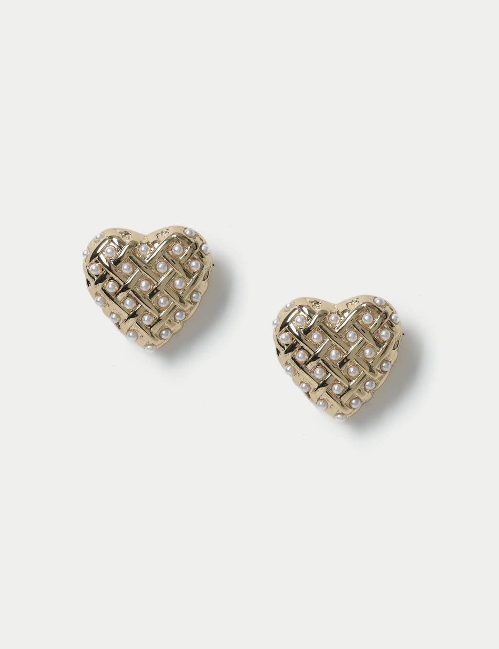 Lattice Pearl Detail Stud Earrings