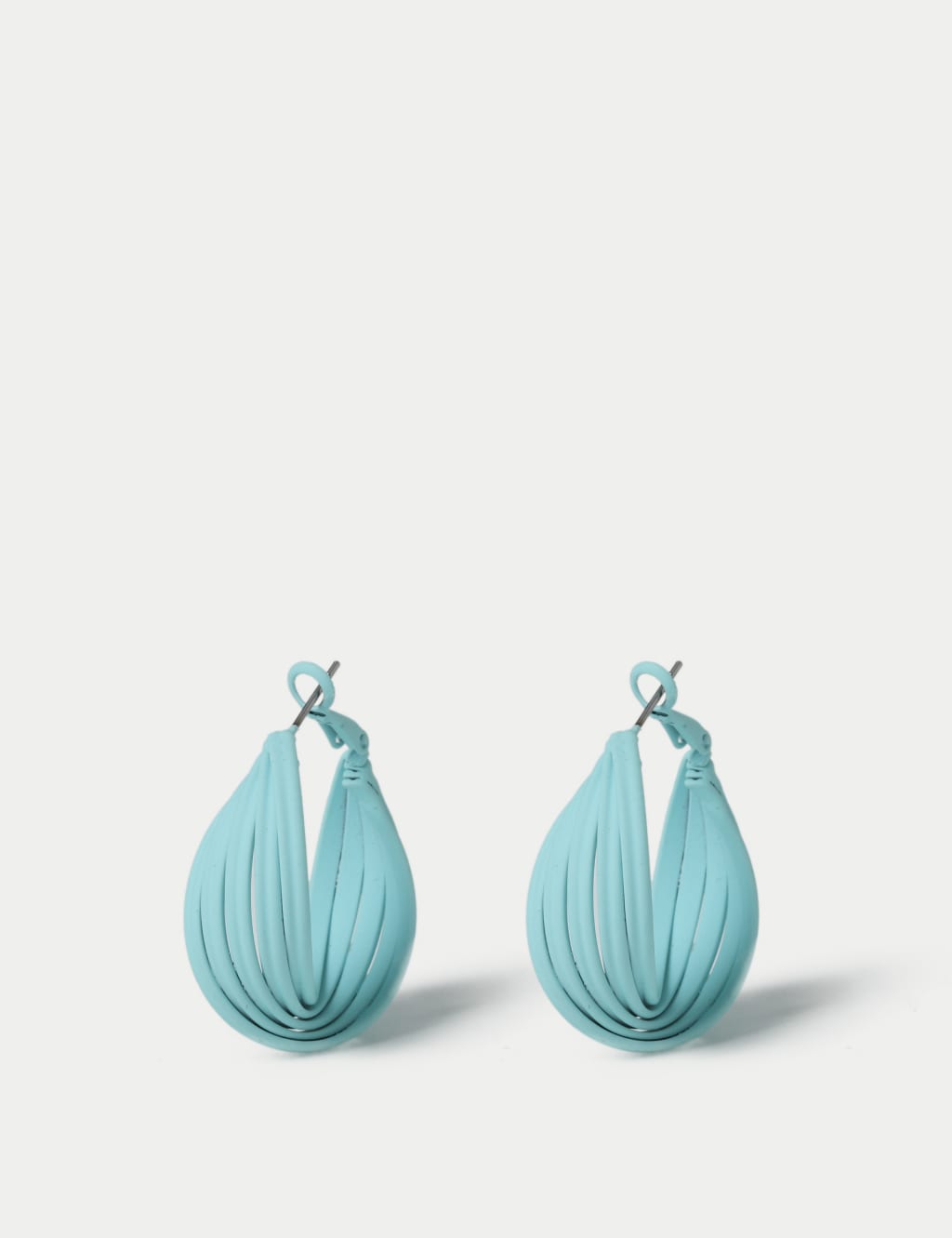 Blue Powdercoat Twist Earrings