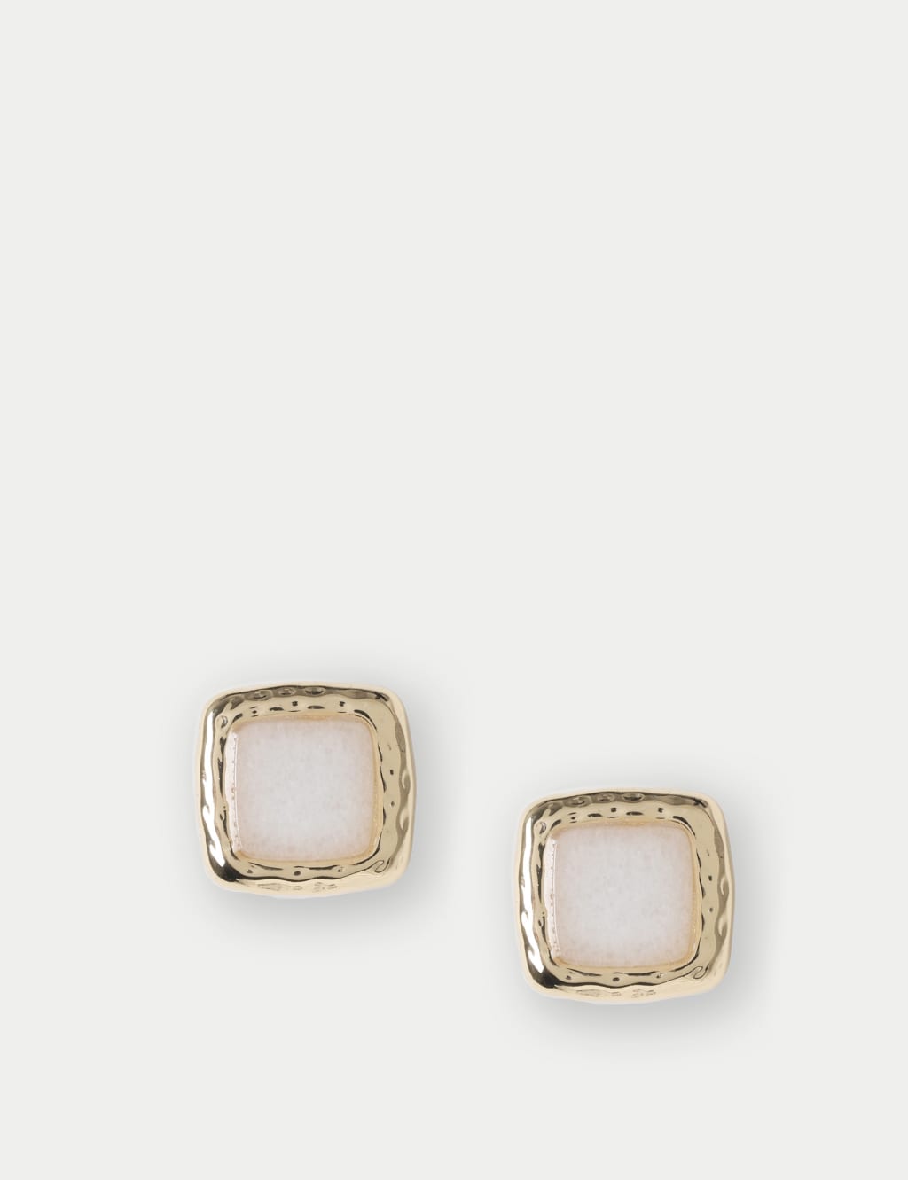 Natural Stone Square Stud Earrings
