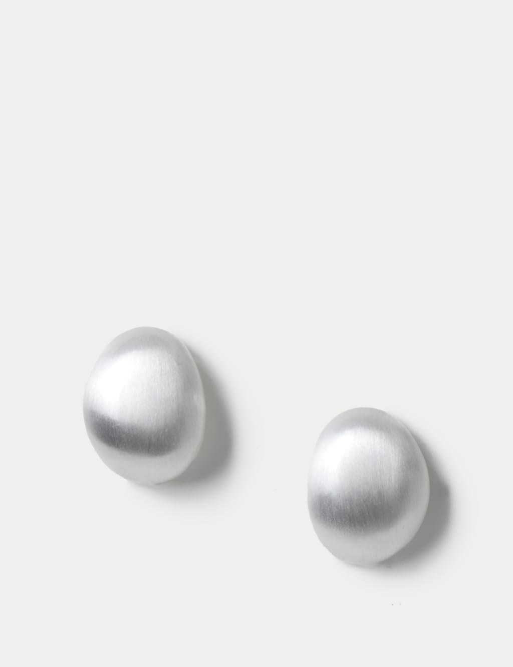 Oval Brushed Stud Earrings