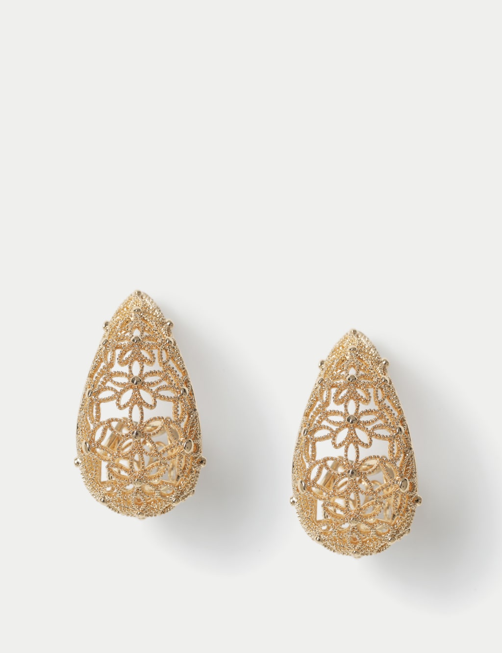 Floral Cut Out Hoop Earrings