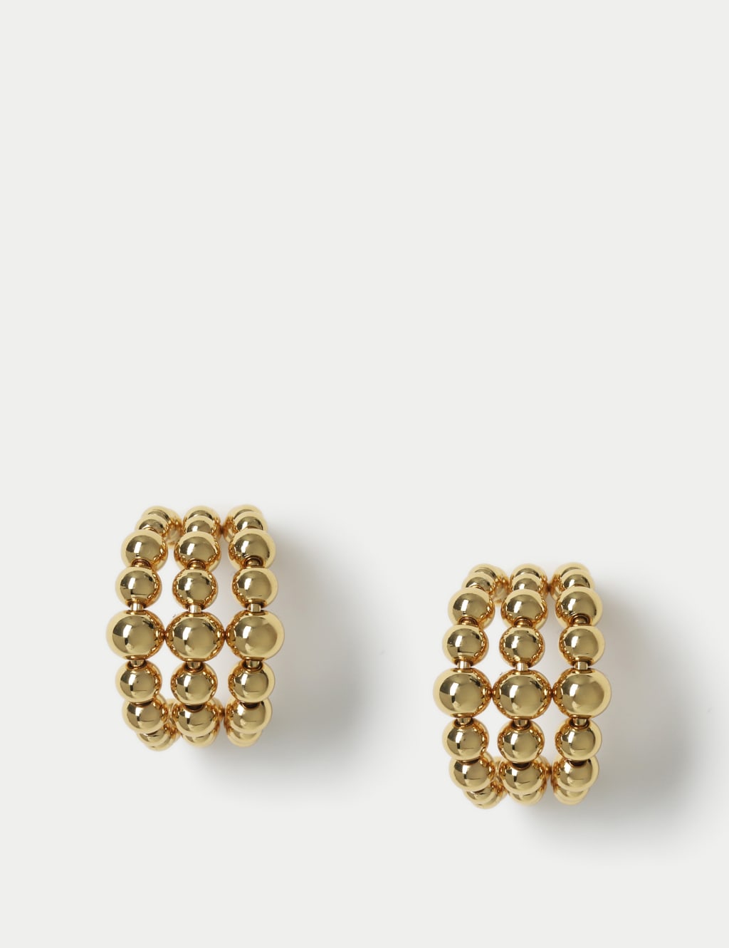 Triple Row Sphere Hoops