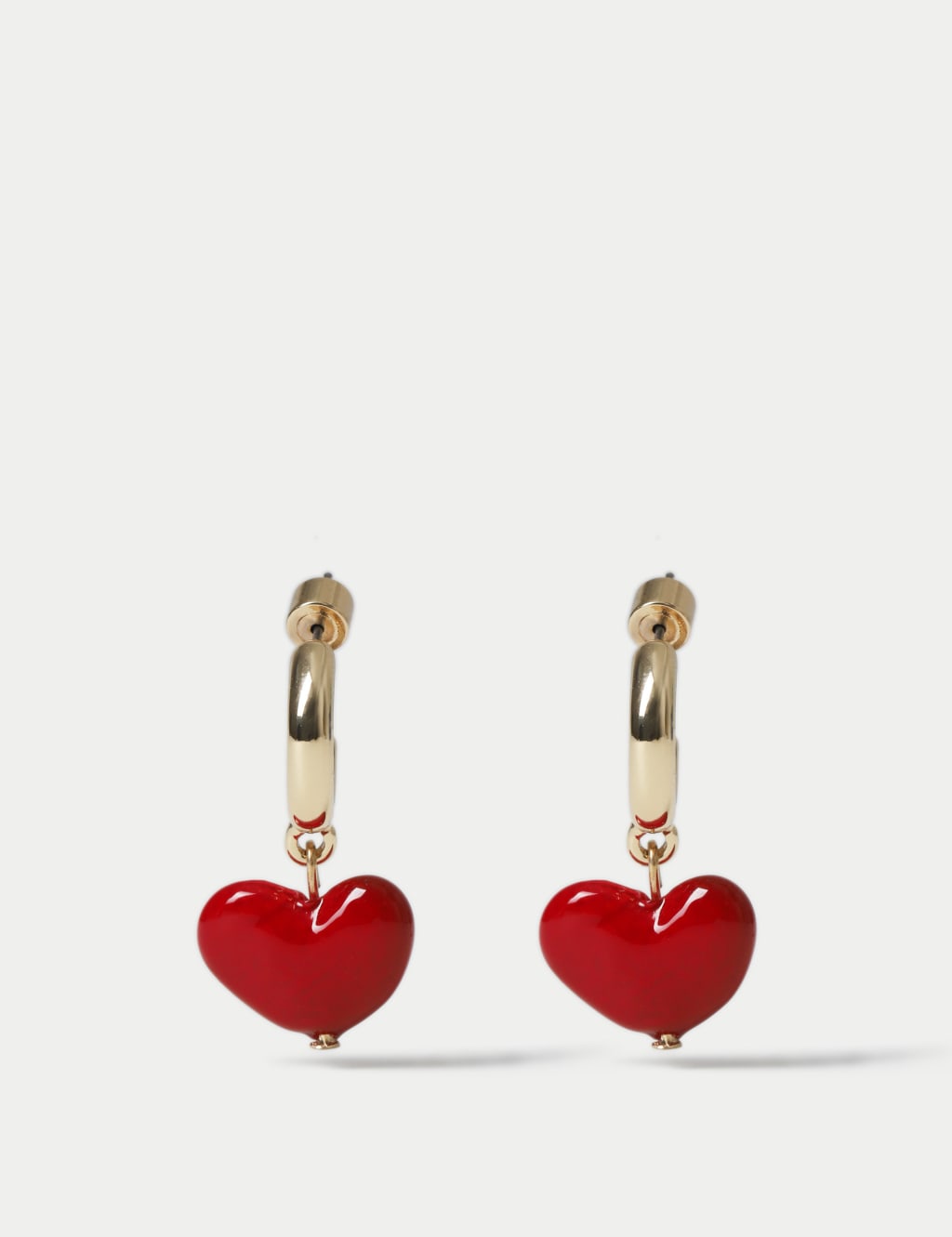 Red Heart Drop Earrings