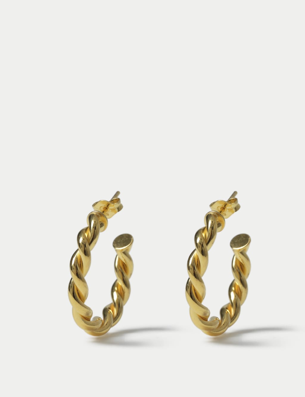 Gold Plated Sterling Silver Twist Detail Earrings