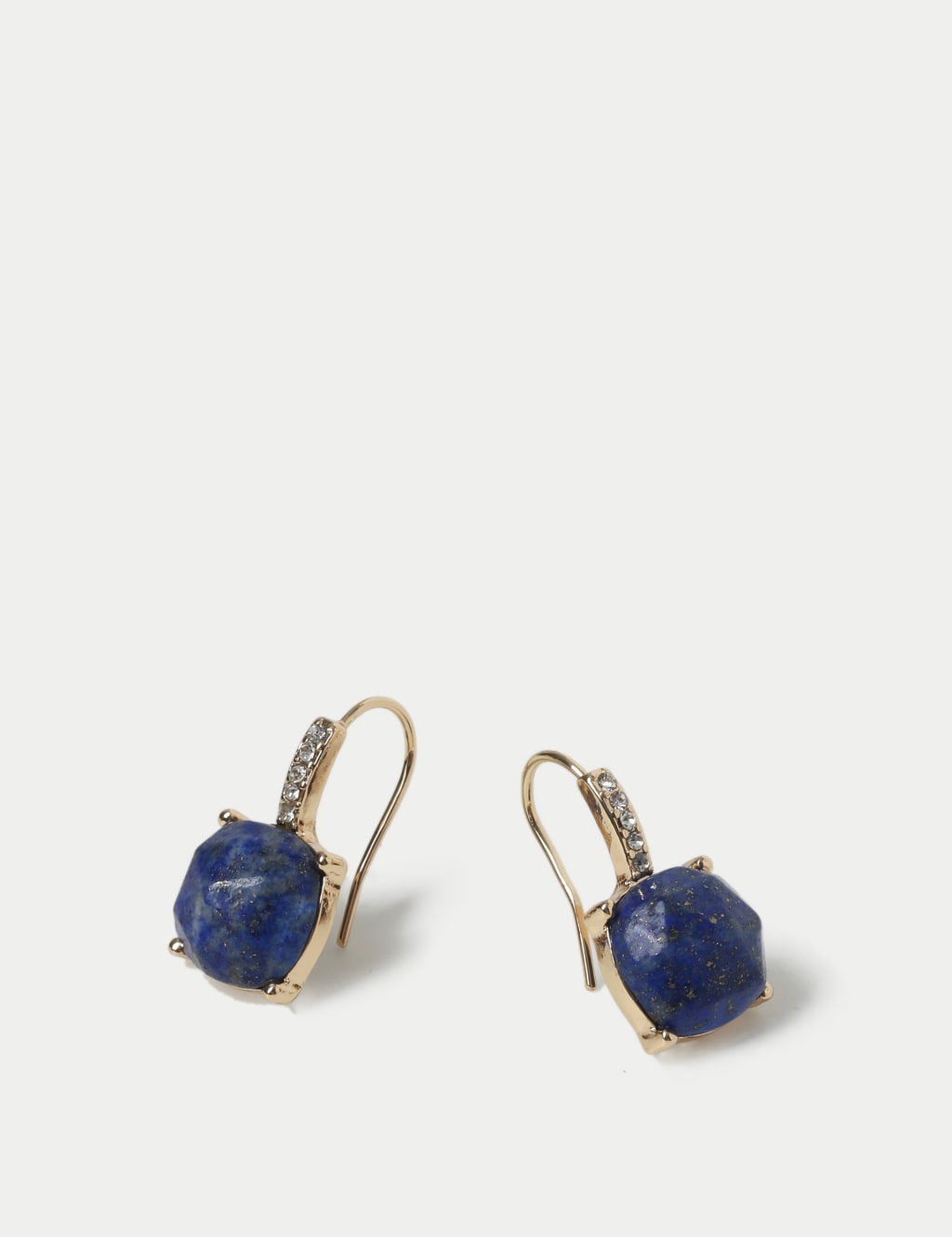 Blue Semi Precious Fish Hook Earrings
