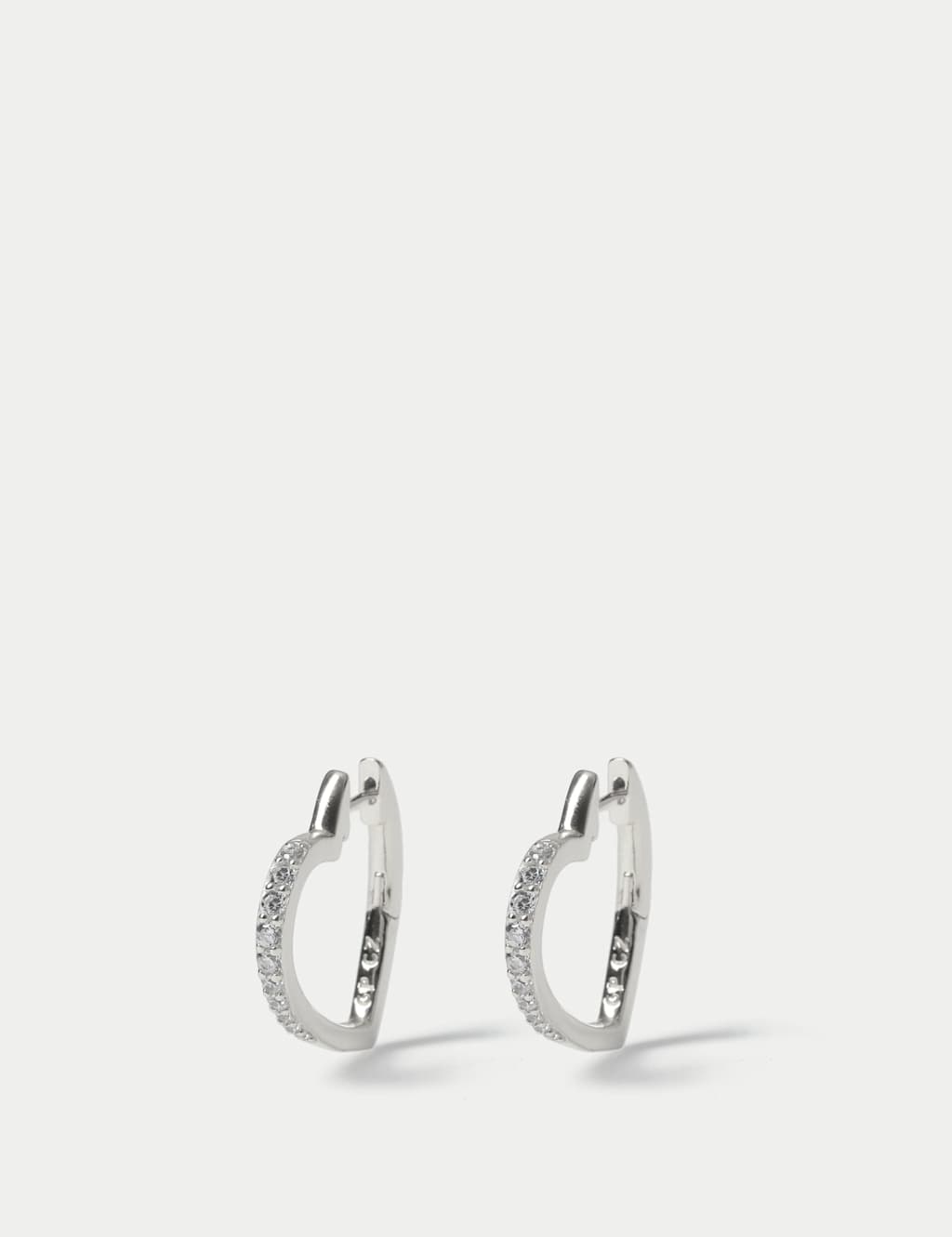 925 Sterling Silver Heart Hoop Earrings