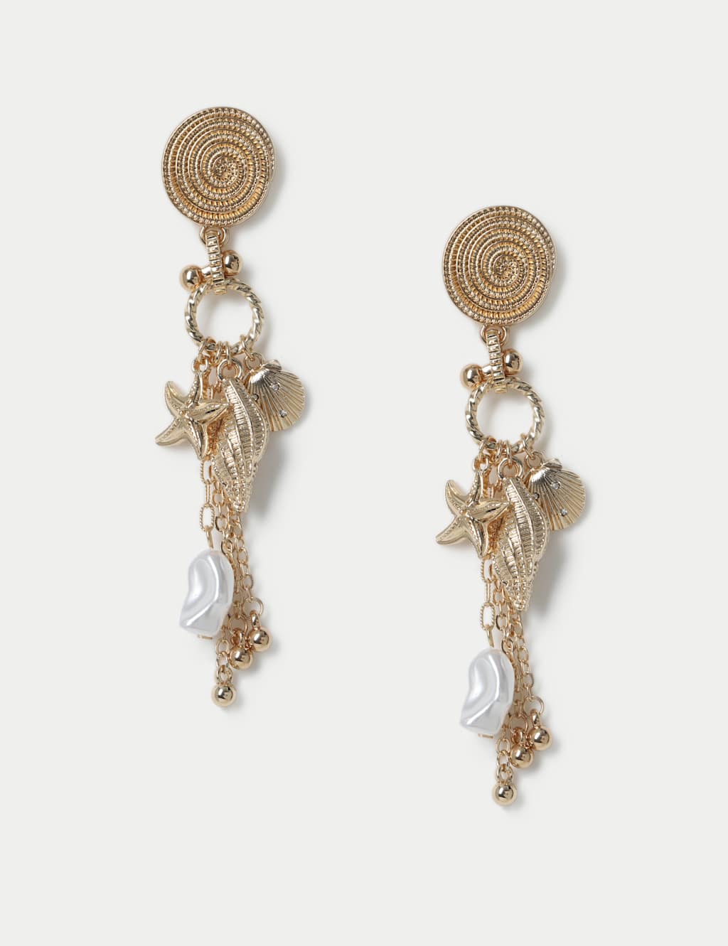 Swirl Charm Drop Earrings