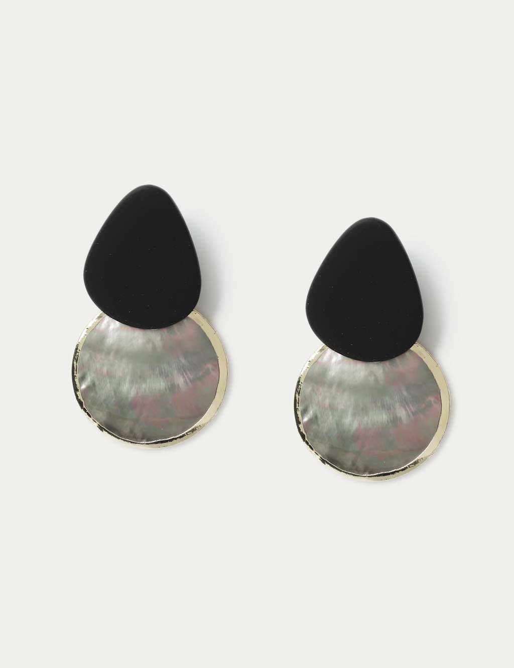 Black Iridescent Drop Earrings