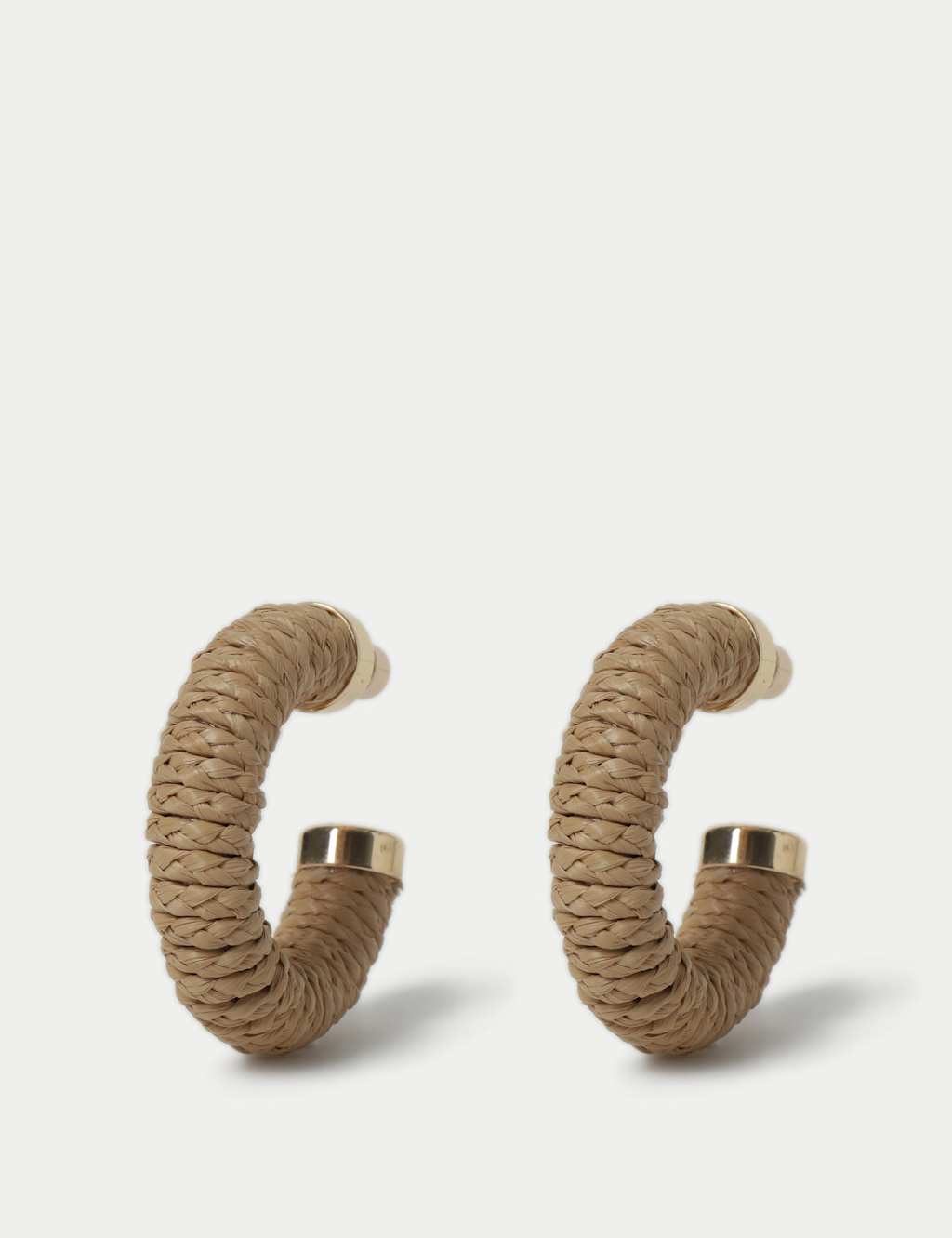 Raffia Beige Hoop Earrings