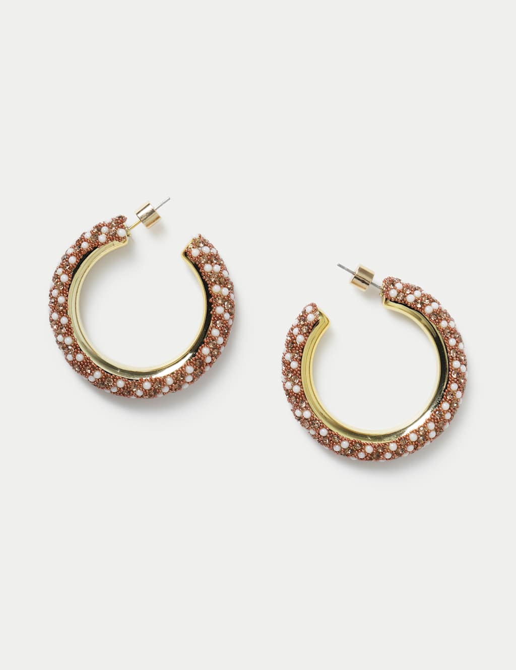 Bronze Embellished Hoop Earrings