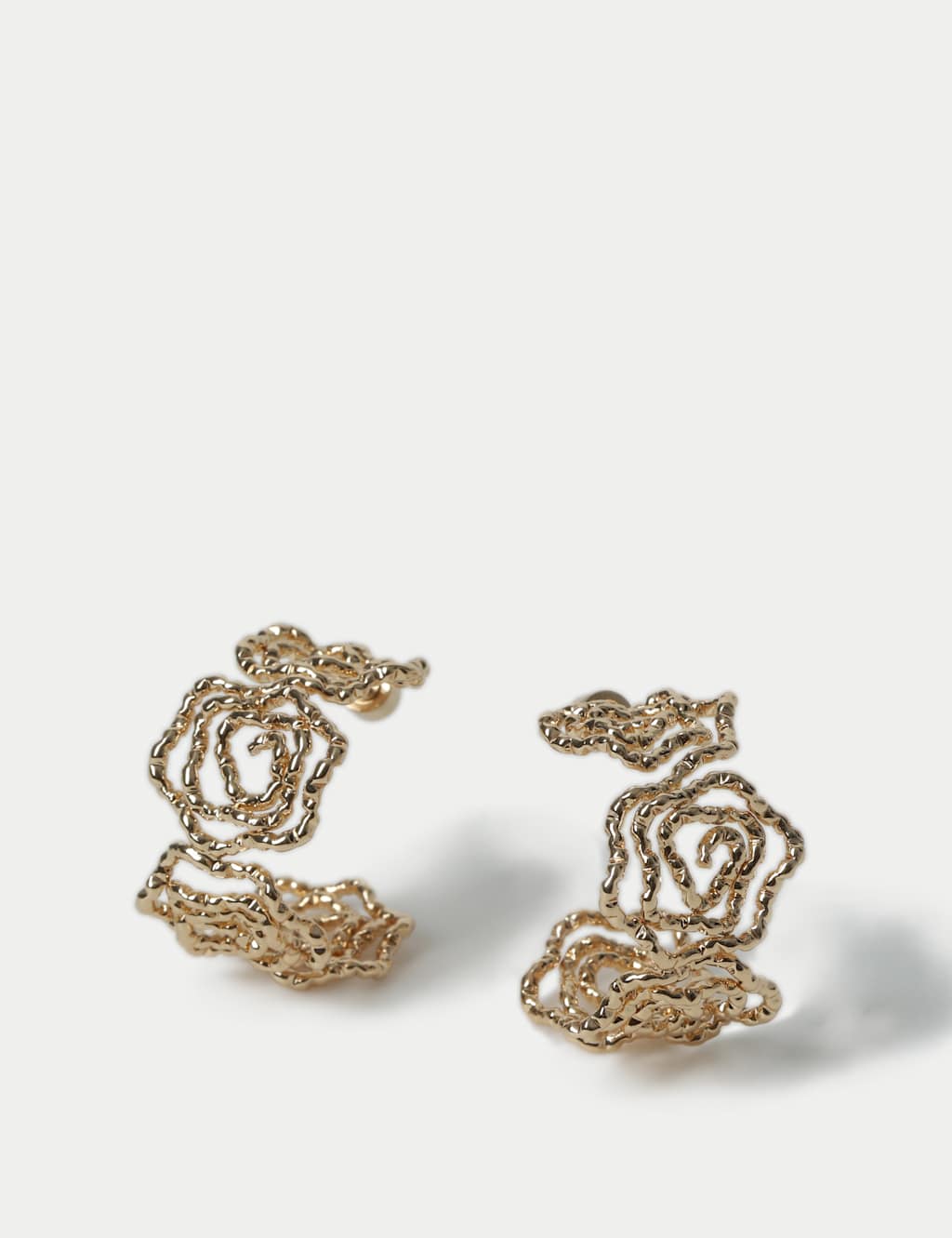 Cut Out Rose Hoop Earrings